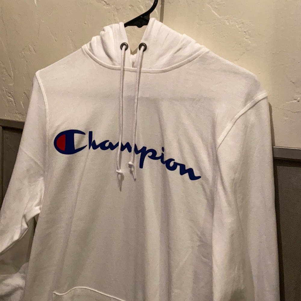 Champions white long sleeve hoodie